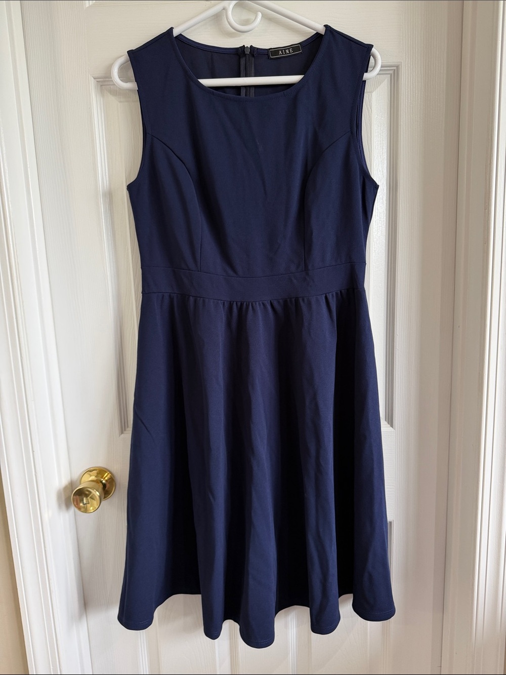 NWOT Navy Sleeveless A-Line Midi Dress